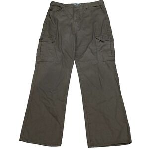 S.O.N.G. Juniors  Woman Boyfriend Dark Khaki Straight Leg Cargo Pants Size 17/33